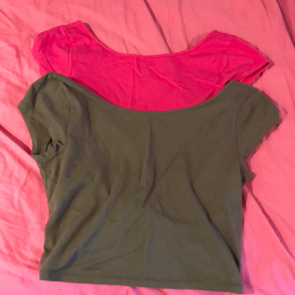 Two guess crop tops cross back